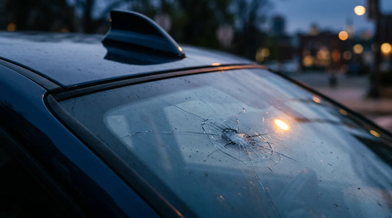 Detailansicht Windschutzscheibe und Kfz-Dach, Titelbild Teilkasko, Bild 1376x768 Pixel